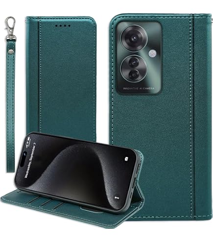 Amazon.co.jp: OPPO reno11A ケース 手帳型 かわいい 緑 グリーン
